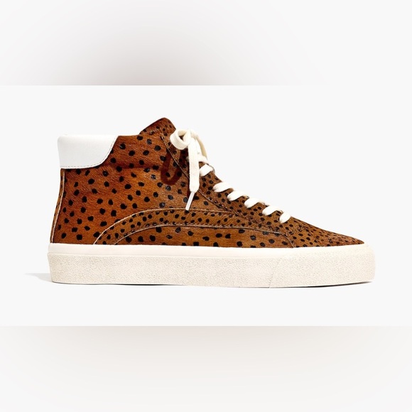 Madewell Shoes - Madewell Sidewalk High-Top Sneakers in Spot Dot Calf Hair